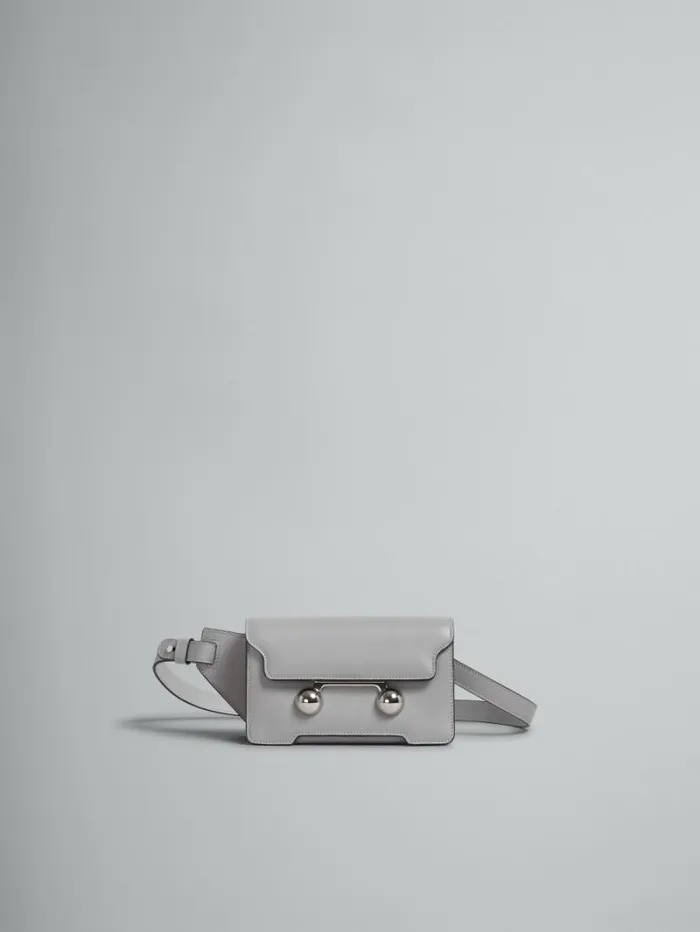 WomenMen Marni Trunkaroo Bag Grey Leather Trunkaroo Crossbody Bag