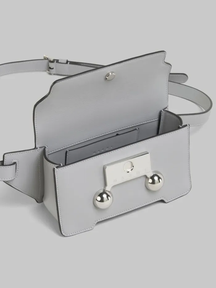 WomenMen Marni Trunkaroo Bag Grey Leather Trunkaroo Crossbody Bag