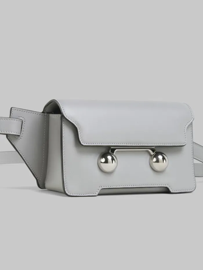 WomenMen Marni Trunkaroo Bag Grey Leather Trunkaroo Crossbody Bag