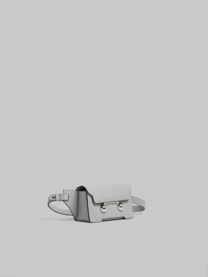 WomenMen Marni Trunkaroo Bag Grey Leather Trunkaroo Crossbody Bag
