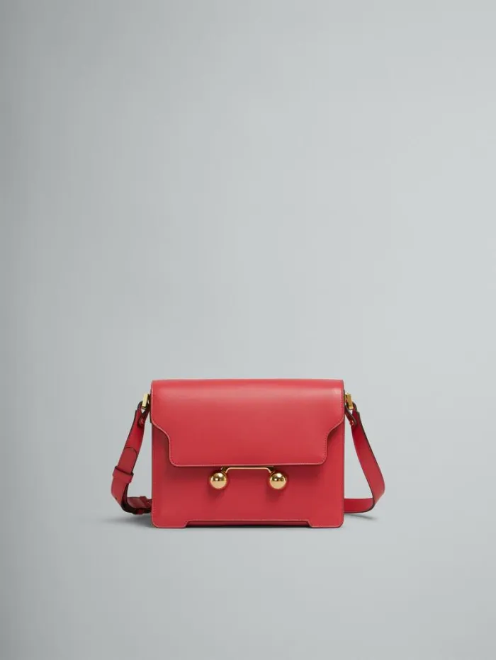 WomenMen Marni Trunkaroo Bag Red Leather Trunkaroo Medium Shoulder Bag