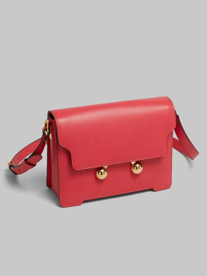 WomenMen Marni Trunkaroo Bag Red Leather Trunkaroo Medium Shoulder Bag