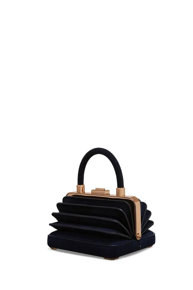 WomenMen Mini Bags Gabriela Hearst Mini Diana Bag In Navy Suede
