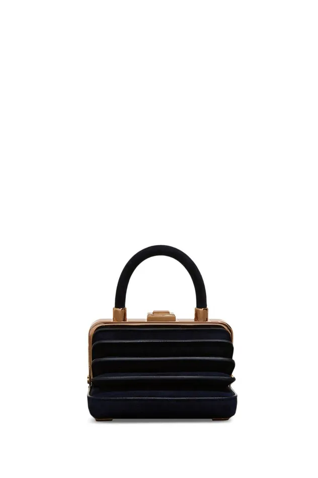 WomenMen Mini Bags Gabriela Hearst Mini Diana Bag In Navy Suede