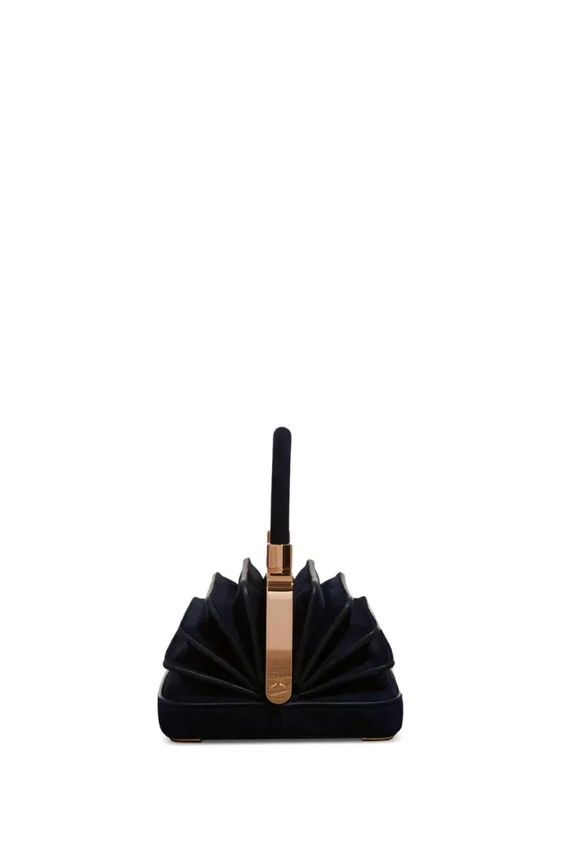 WomenMen Mini Bags Gabriela Hearst Mini Diana Bag In Navy Suede