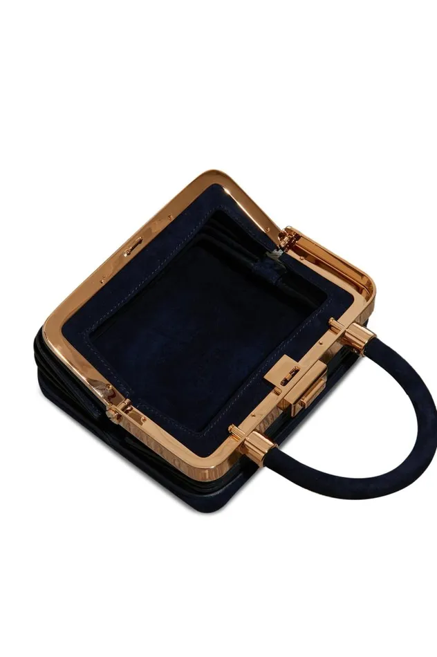 WomenMen Mini Bags Gabriela Hearst Mini Diana Bag In Navy Suede