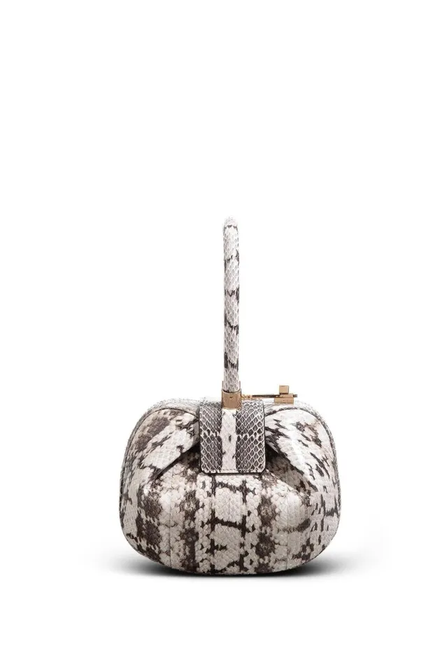 WomenMen Top Handles Gabriela Hearst Demi Bag In Black and Ivory Snakeskin