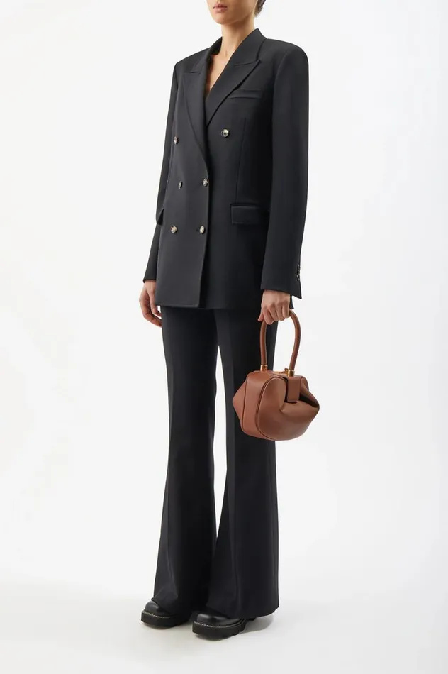 WomenMen Top Handles Gabriela Hearst Nina Bag In Nude and Navy Nappa Leather