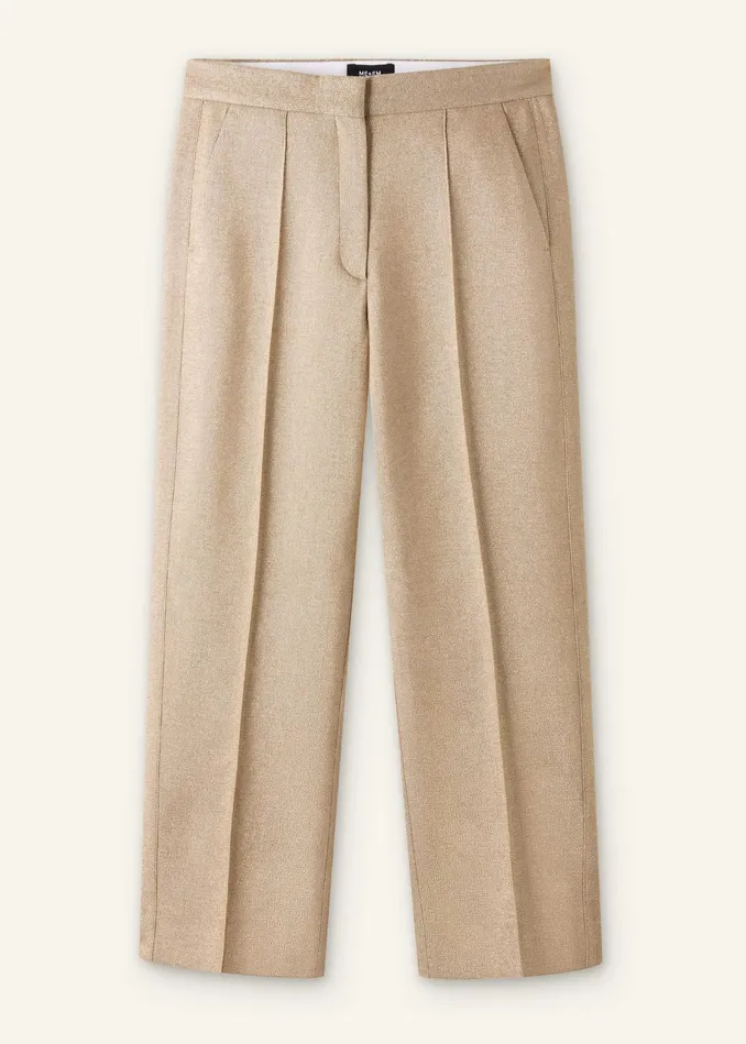 Women Metallic Slim Crop Pant Metallic MEEM