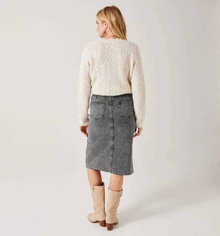 Women Midi Denim Skirt 8211 Grey Denim Promod Skirts Women Midi Denim Skirt 8211 Grey Denim Promod Skirts