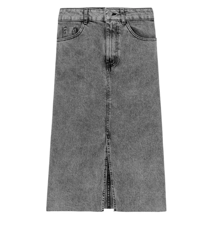 Women Midi Denim Skirt 8211 Grey Denim Promod Skirts Women Midi Denim Skirt 8211 Grey Denim Promod Skirts