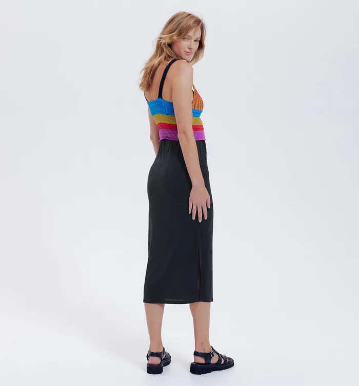 Women Midi Slit Skirt 8211 Black Promod Skirts Women Midi Slit Skirt 8211 Black Promod Skirts