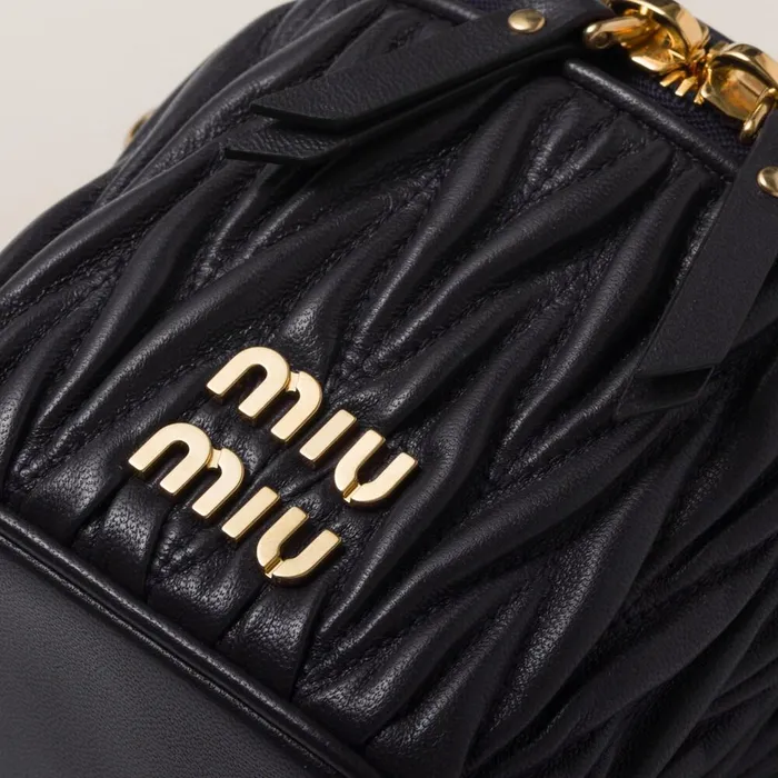 Women Mini Bags Miu Miu Matelass Nappa Leather Micro Bag Black Women Mini Bags Miu Miu Matelass Nappa Leather Micro Bag Black