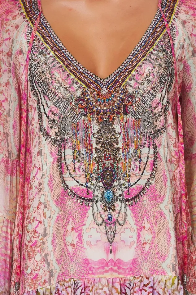 Women Mini Dresses Camilla ALine Gathered Panel Dress Serpentine Dreams