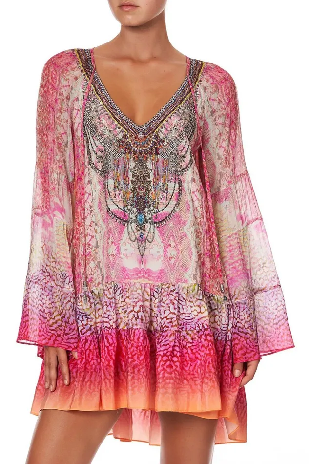 Women Mini Dresses Camilla ALine Gathered Panel Dress Serpentine Dreams