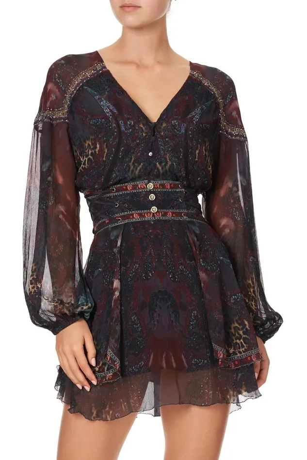 Women Mini Dresses Camilla Button Through Dress With Band The Smoking Lounge