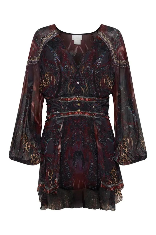 Women Mini Dresses Camilla Button Through Dress With Band The Smoking Lounge