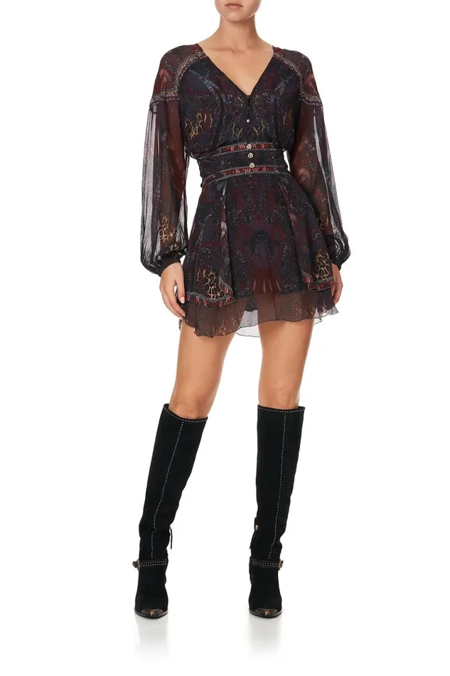 Women Mini Dresses Camilla Button Through Dress With Band The Smoking Lounge