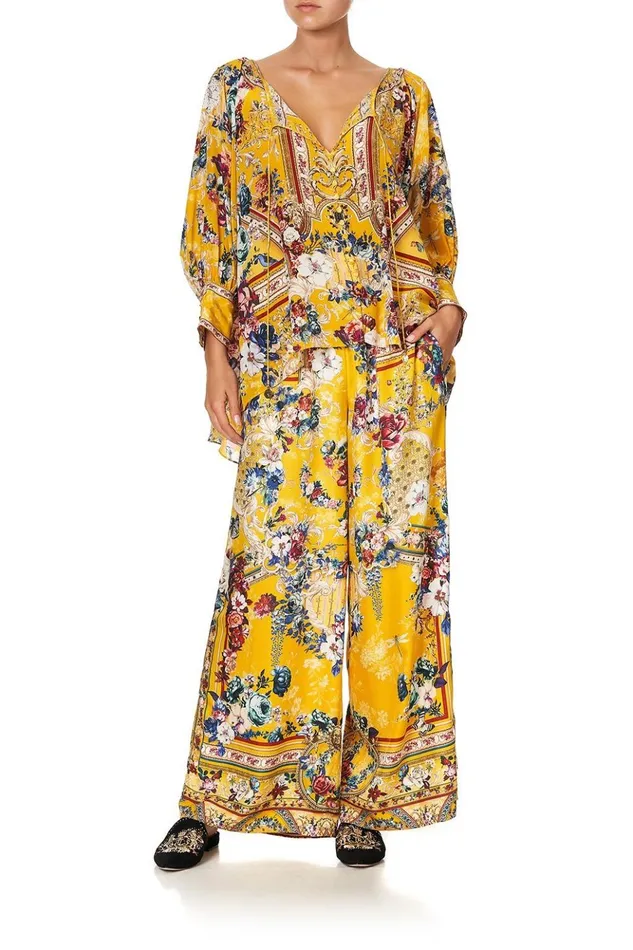 Women Modest Clothing Camilla Raglan Sleeve Button Up Top Crowned Roses