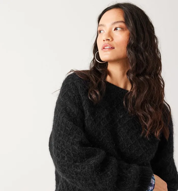 Women Mohair Jumper 8211 Black Promod Jumpers And Cardigans Women Mohair Jumper 8211 Black Promod Jumpers And Cardigans