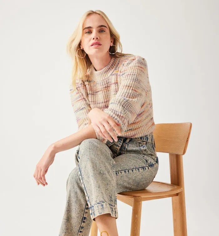 Women Multicoloured Rib Jumper 8211 Beige Promod Jumpers And Cardigans
