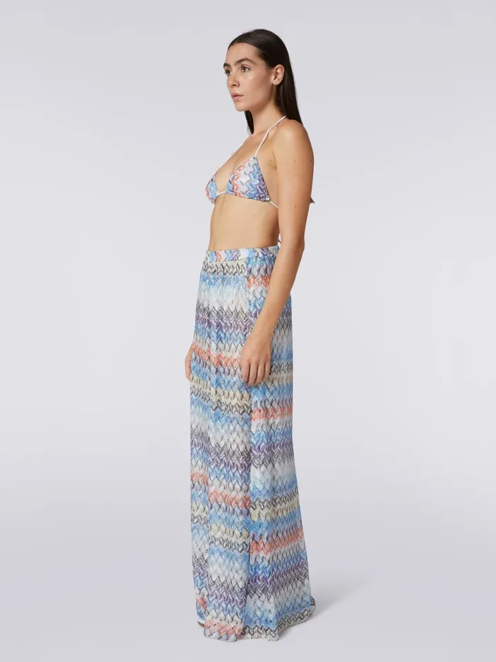 Women Multicoloured Viscose Knit LaceEffect Palazzo Trousers Multicoloured Missoni Beachwear