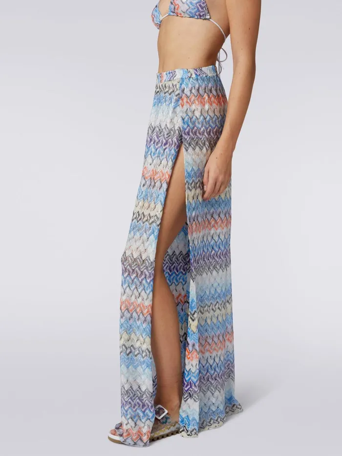 Women Multicoloured Viscose Knit LaceEffect Palazzo Trousers Multicoloured Missoni Beachwear