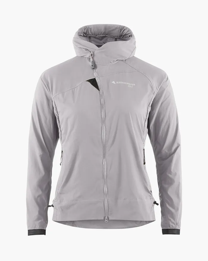 Women Nal Hooded Windbreaker Jacket Ash Rose Klttermusen Wind Resistant Jackets