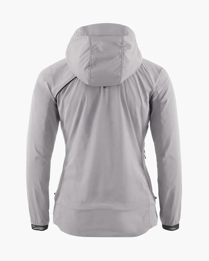 Women Nal Hooded Windbreaker Jacket Ash Rose Klttermusen Wind Resistant Jackets