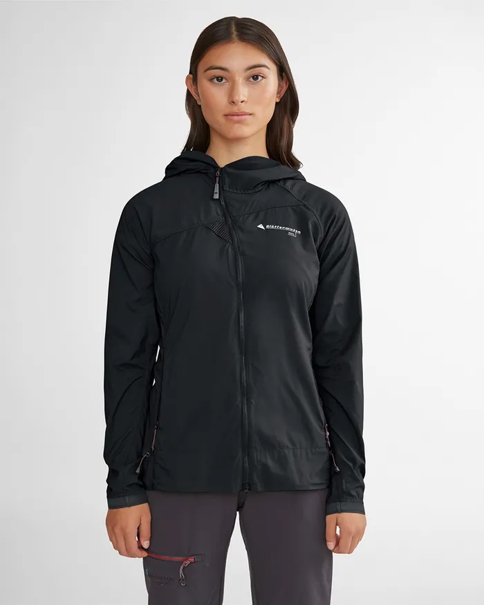 Women Nal Hooded Windbreaker Jacket Ash Rose Klttermusen Wind Resistant Jackets