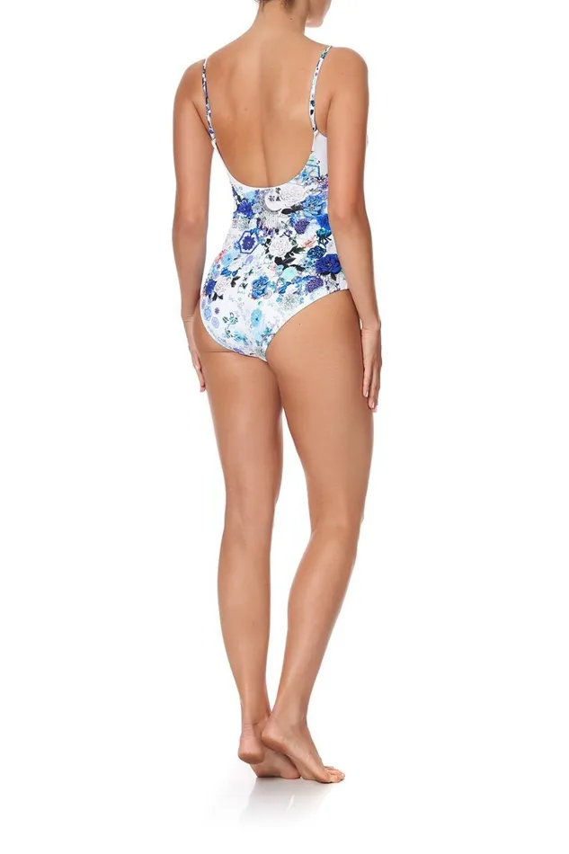 Women One Pieces Camilla Scoop Neck One Piece White Side Of The Moon
