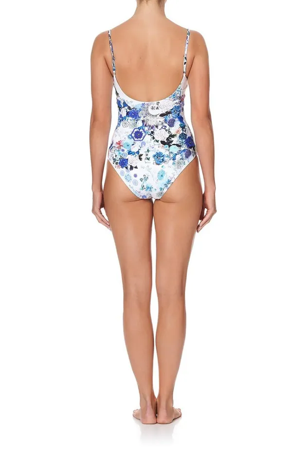 Women One Pieces Camilla Scoop Neck One Piece White Side Of The Moon