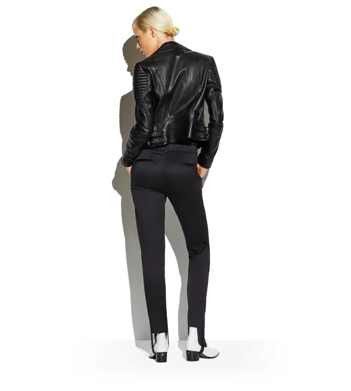 Women Outerwear Tom Ford Leather Fitted Biker Jacket Black Women Outerwear Tom Ford Leather Fitted Biker Jacket Black