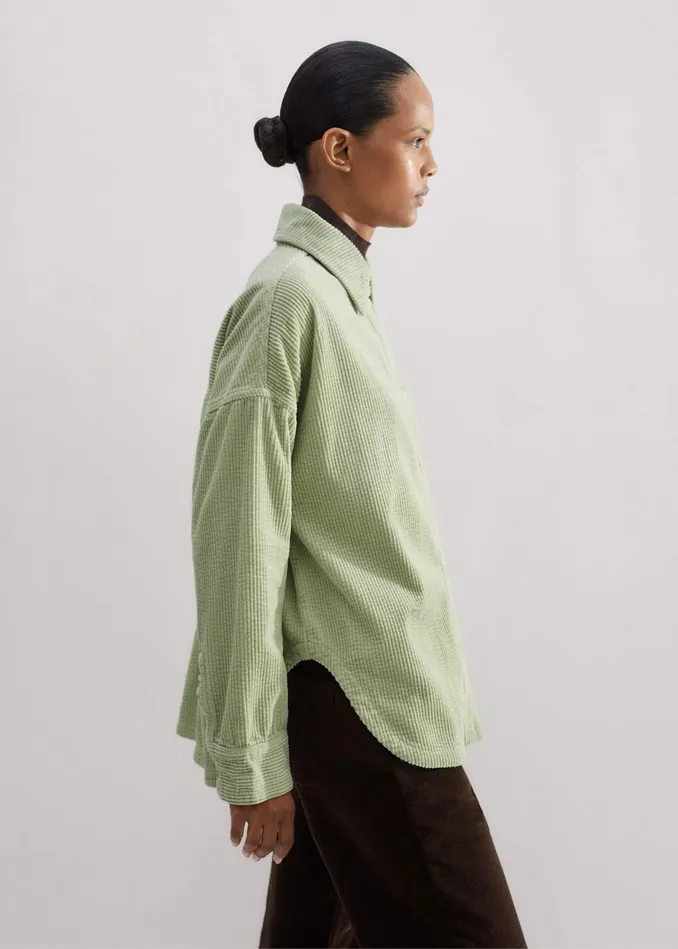 Women Oversized Cord Shacket Fresh Pistachio MEEM