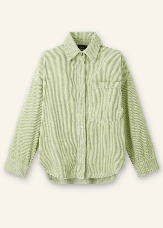 Women Oversized Cord Shacket Fresh Pistachio MEEM