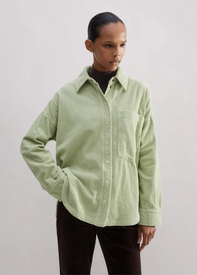 Women Oversized Cord Shacket Fresh Pistachio MEEM