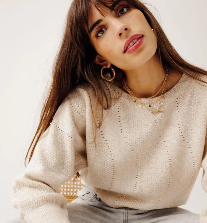 Women Oversized Glitzy Jumper 8211 Ecru Promod Jumpers And Cardigans Women Oversized Glitzy Jumper 8211 Ecru Promod Jumpers And Cardigans