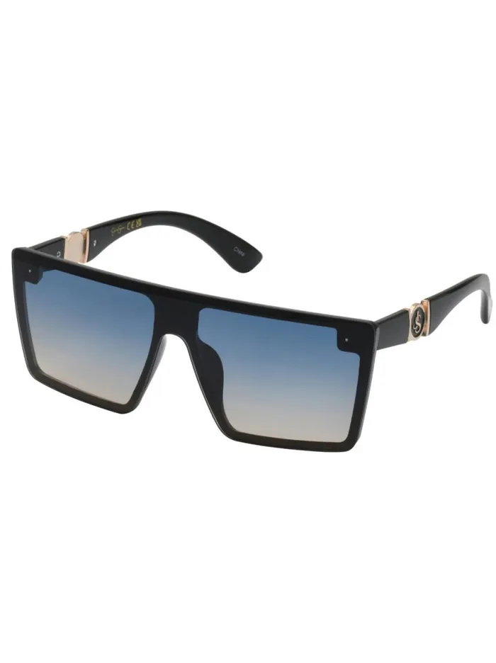 Women Oversized Square Shield Sunglasses In Black Jessica Simpson Sunglasses