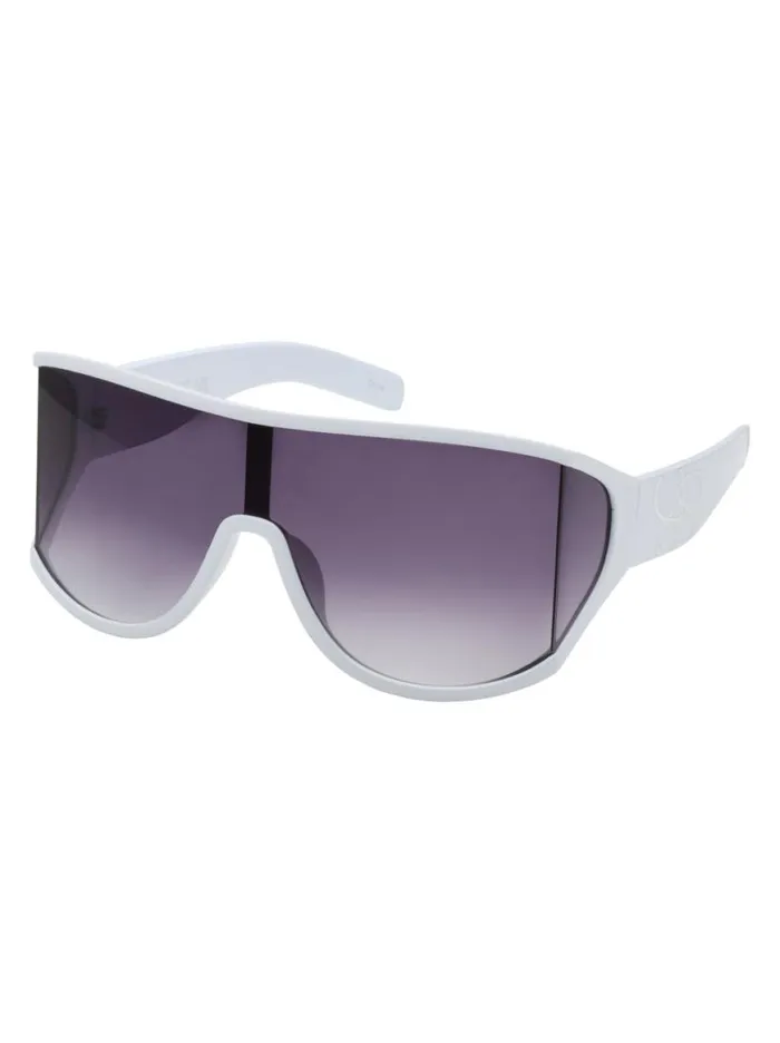 Women Oversized Square Wrap Shield Sunglasses In White Jessica Simpson Sunglasses