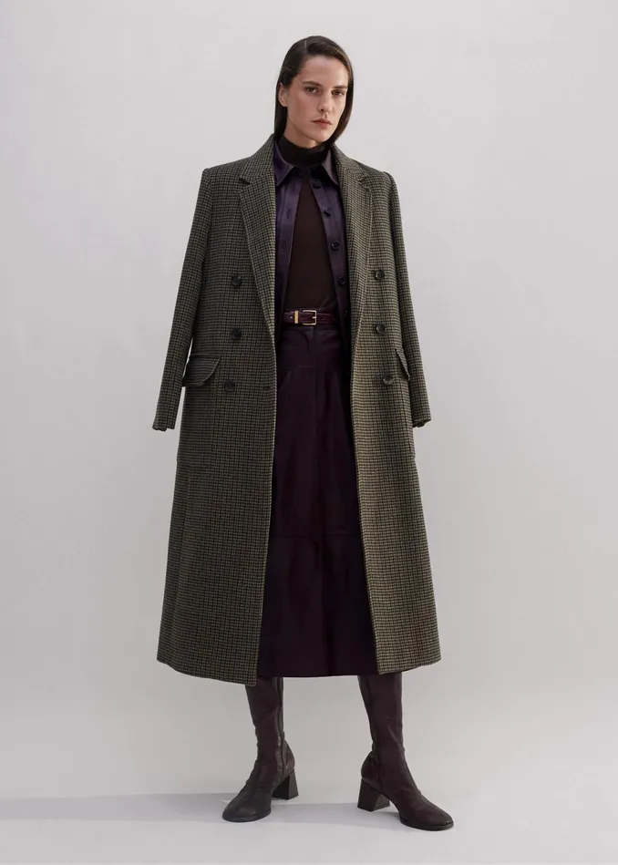Women Panelled Leather Shirt Deep Merlot MEEM