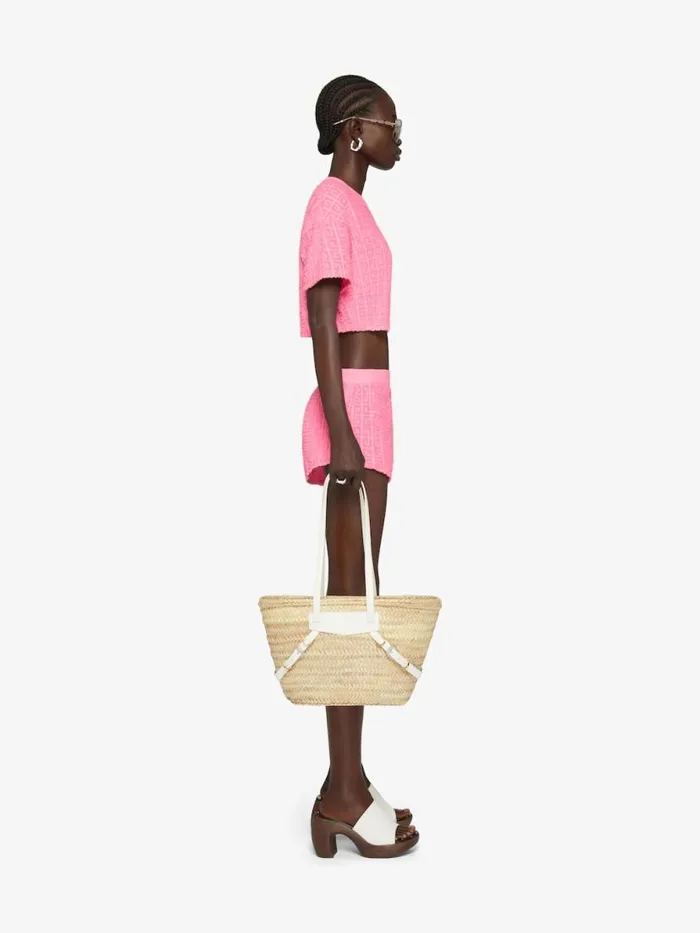 Women Pants and Shorts Givenchy Shorts In 4G Cotton Towelling Old Pink