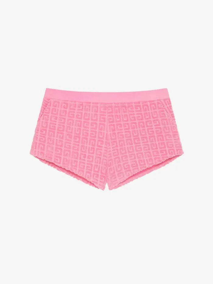 Women Pants and Shorts Givenchy Shorts In 4G Cotton Towelling Old Pink
