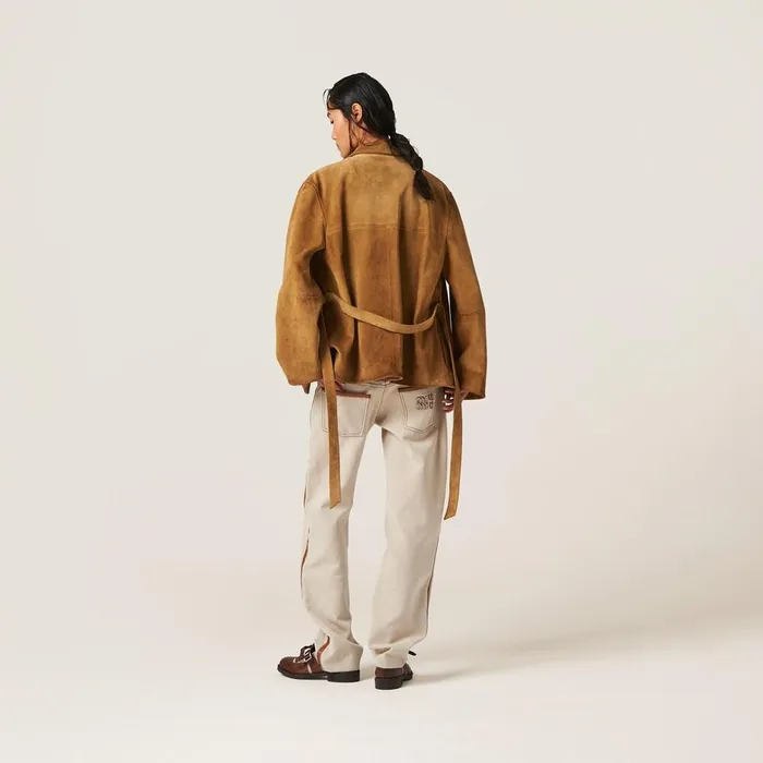 Women Pants And Shorts Miu Miu Canvas Pants Beigecognac Women Pants And Shorts Miu Miu Canvas Pants Beigecognac