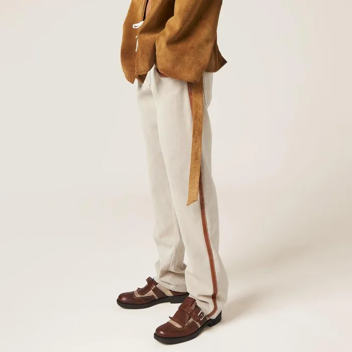 Women Pants And Shorts Miu Miu Canvas Pants Beigecognac Women Pants And Shorts Miu Miu Canvas Pants Beigecognac