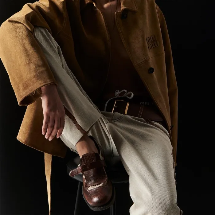 Women Pants And Shorts Miu Miu Canvas Pants Beigecognac Women Pants And Shorts Miu Miu Canvas Pants Beigecognac