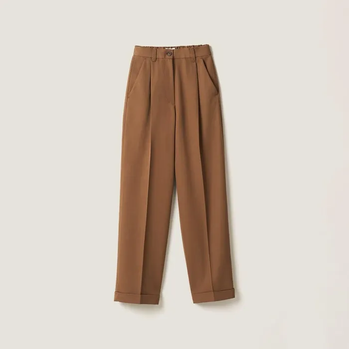 Women Pants And Shorts Miu Miu Gabardine Pants Cork Beige