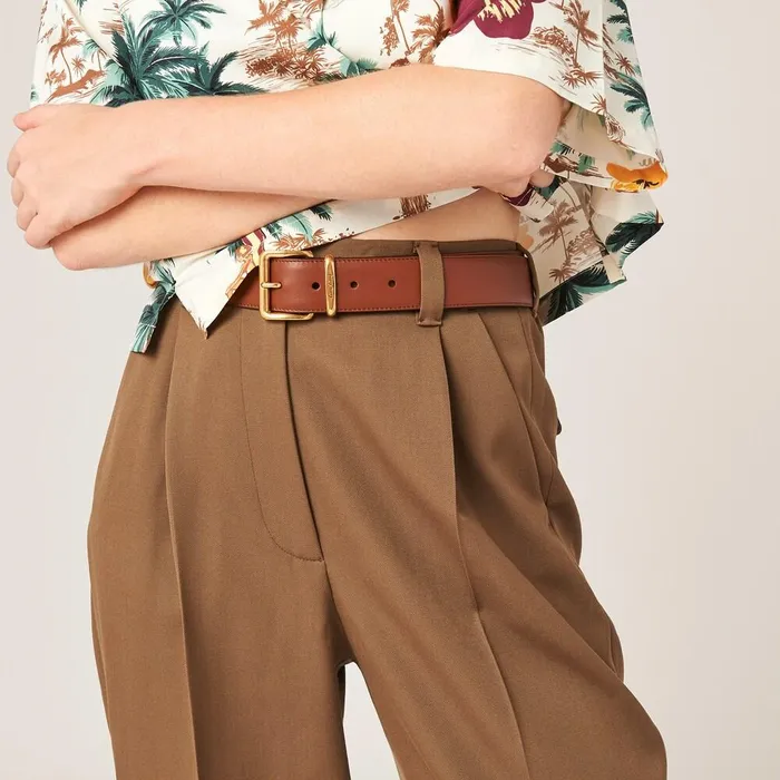 Women Pants And Shorts Miu Miu Gabardine Pants Cork Beige Women Pants And Shorts Miu Miu Gabardine Pants Cork Beige