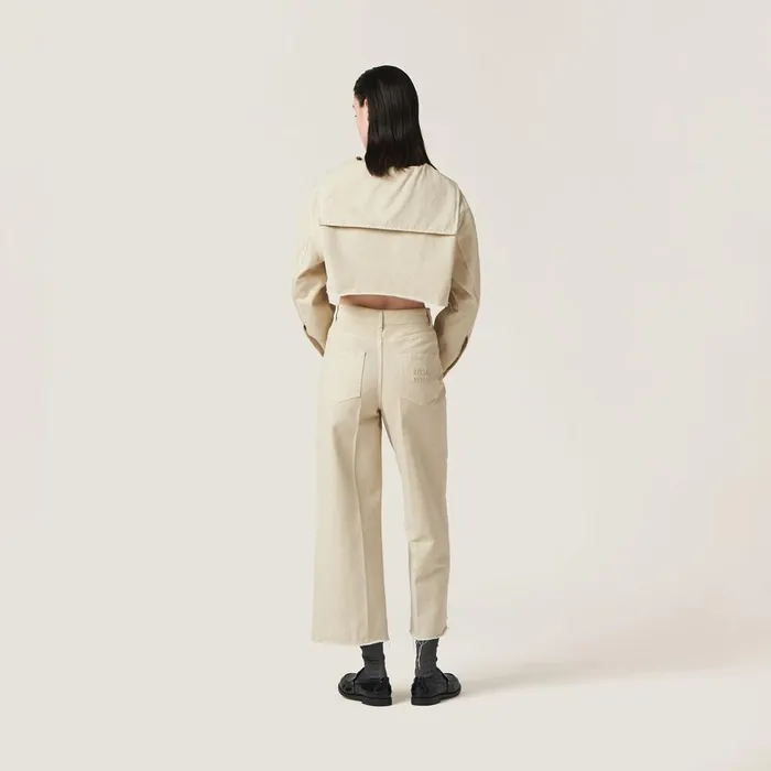 Women Pants And Shorts Miu Miu Garmentdyed Gabardine Pants Chalk White Women Pants And Shorts Miu Miu Garmentdyed Gabardine Pants Chalk White