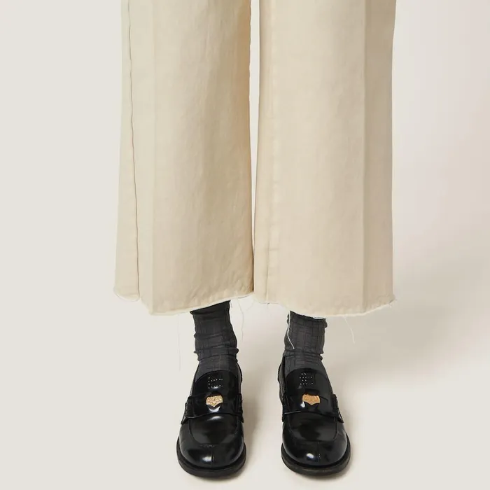 Women Pants And Shorts Miu Miu Garmentdyed Gabardine Pants Chalk White Women Pants And Shorts Miu Miu Garmentdyed Gabardine Pants Chalk White