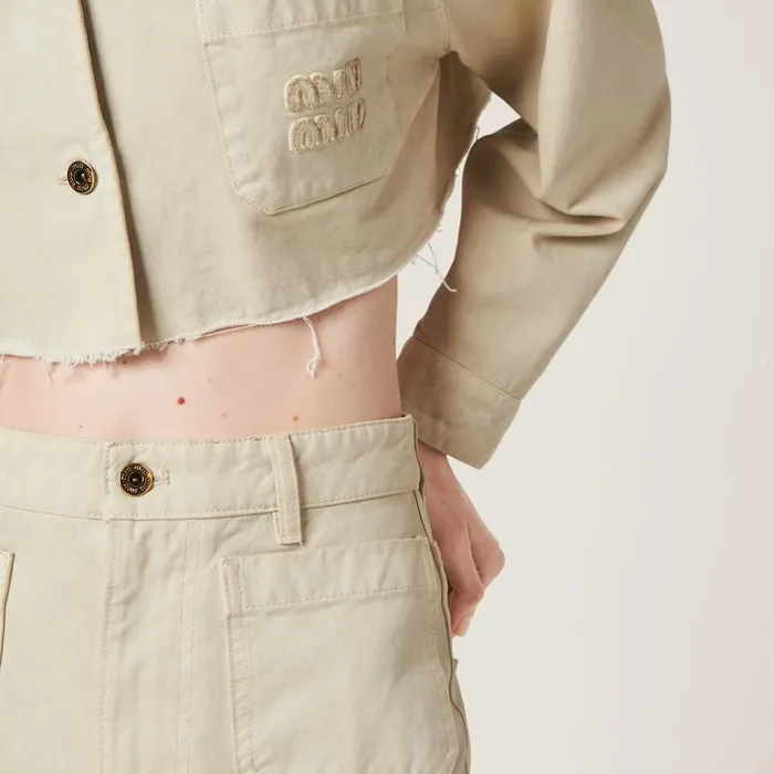 Women Pants And Shorts Miu Miu Garmentdyed Gabardine Pants Chalk White Women Pants And Shorts Miu Miu Garmentdyed Gabardine Pants Chalk White